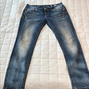 Miss Me Blue Skinny Jeans with Vintage Appeal